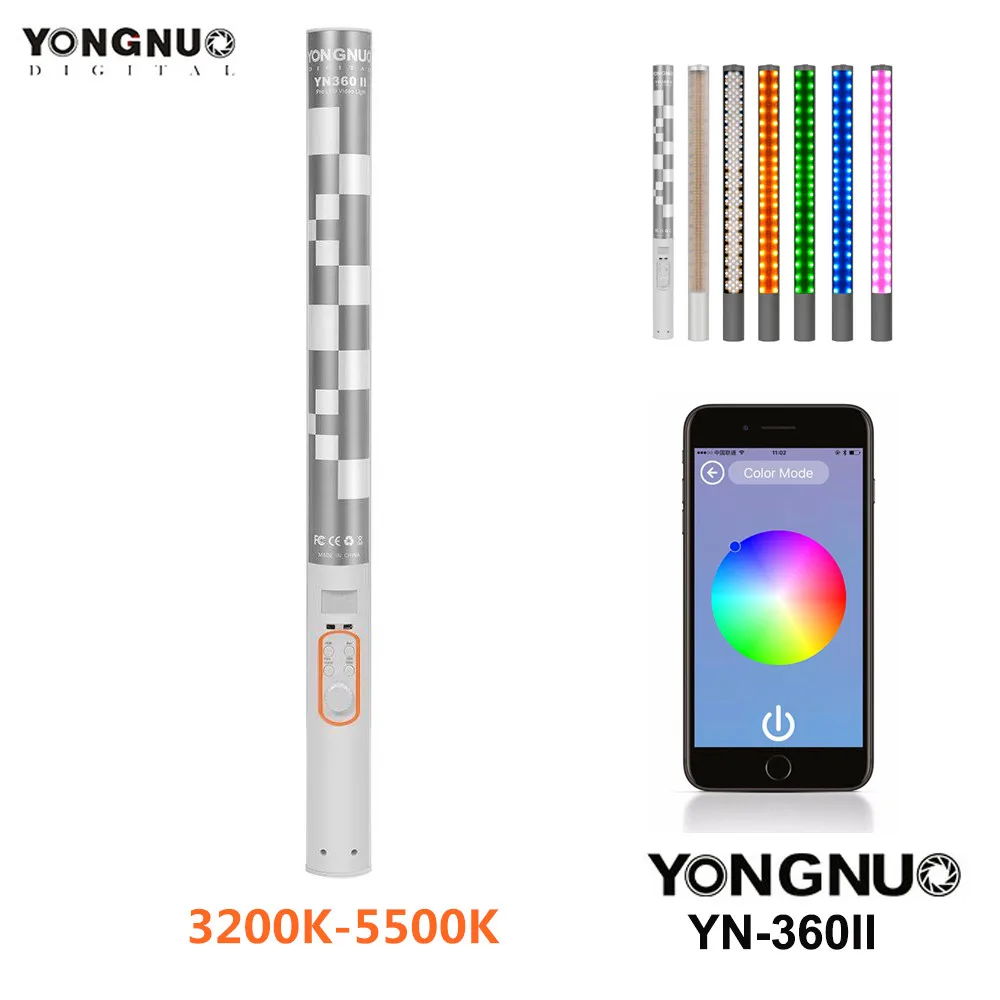 Ручной светодиодный светильник YONGNUO YN360II YN360 II для фотосъемки мягкий 3200K 5500K RGB