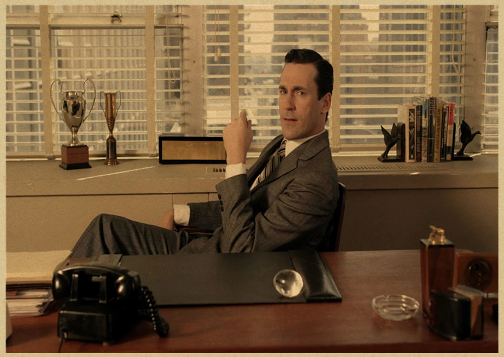 Mad men классический фильм крафт-бумага Ретро стиль декоративная печать на крафтовой бумаге настенная живопись наклейки для дома плакаты - Цвет: Шоколад