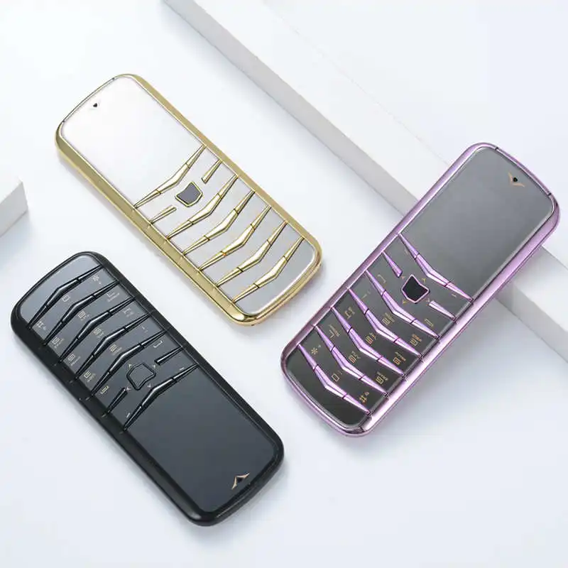 Старшие металлические тела сотовый телефон dual sim Металл роскошный ключ Мини