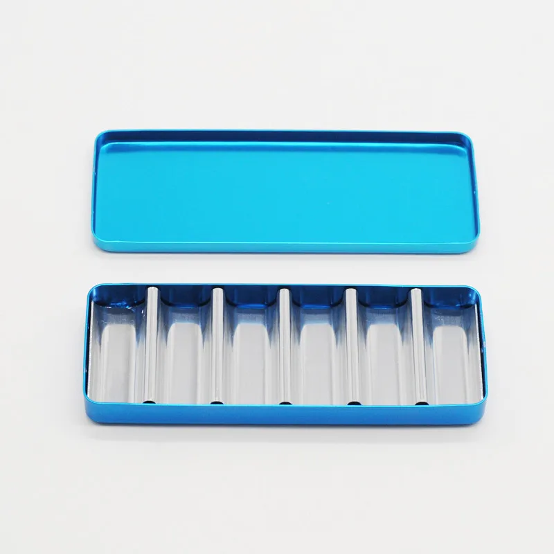 1Set 6Holes Blue 3 цвета 1 шт. стоматология лабораторная фреза держатель Блок стерилизатор чехол для дезинфекции Эндо коробка стойка - Цвет: 1Set 6Holes Blue