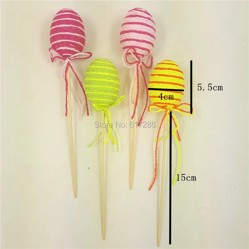 

Pack of 8pcs Easter Eggs with Stick Multicolor Easter Tree Decoration Easter Home Party Favors