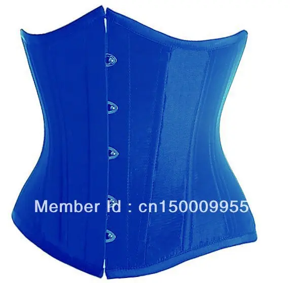 New Bue satin lace up boned underbust waist underwear lingerie clubwear +G-string S-2XL | Женская одежда