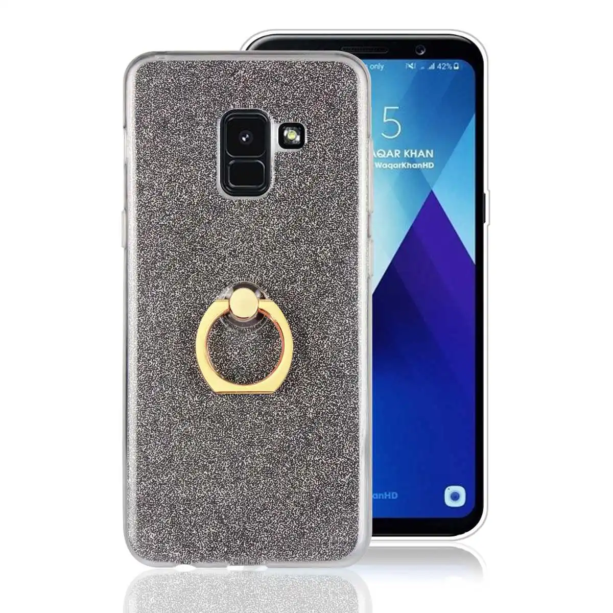 Блеск стенд для колец на палец samsung A5 A8 2018 чехол Galaxy Крышка силиконовая Чехол