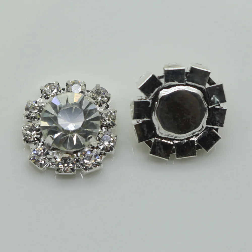 Горячая новинка 10 шт./лот 18 мм плоская задняя прозрачная кристальная Кнопка