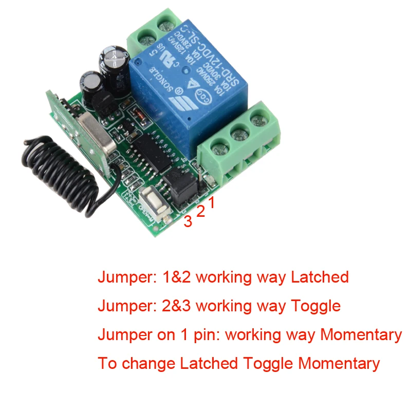 Беспроводной Радиочастотный выключатель для умного дома 12 В 10 А 1CH дистанционное