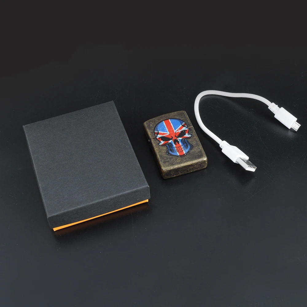 Курительная трубка и череп шаблон прикуриватель USB электронный перезаряжаемый
