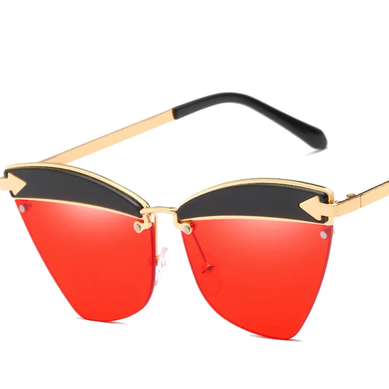 AMII 2018 стильные кошачий глаз солнцезащитные очки Для женщин Винтаж Cateye