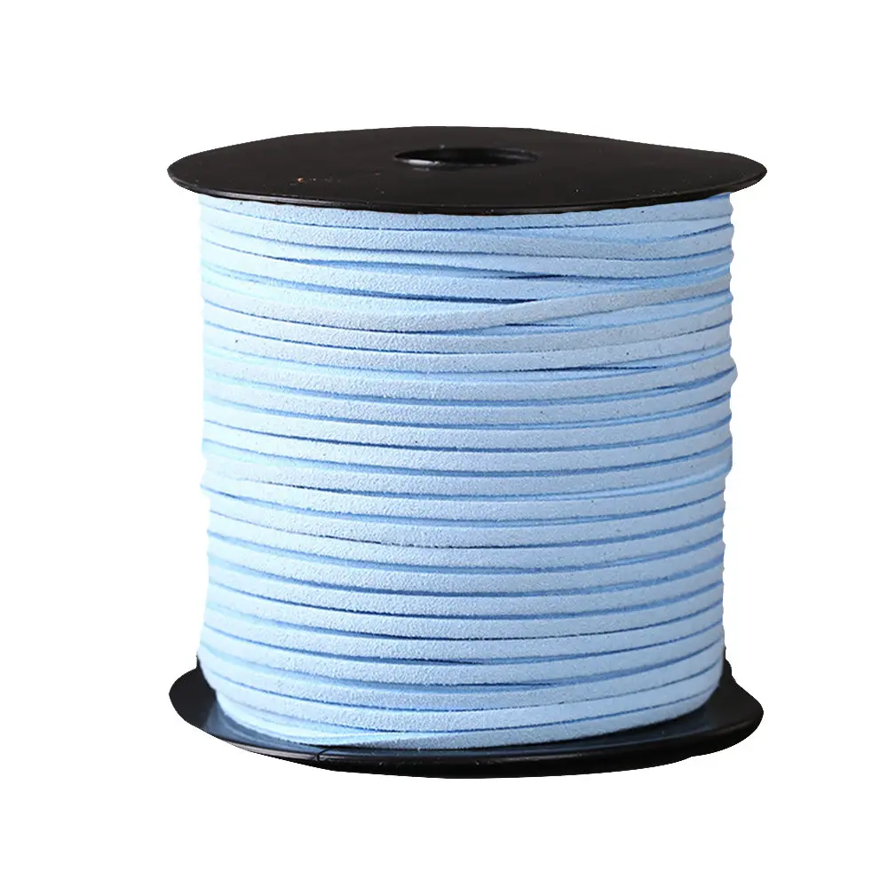 Light Blue 100Yard шнур из искусственной замши бархат веревка кожа шнуры Кружева Одежда Обувь Браслеты из шнуров самодельные Украшения швейная ткань с кисточками и бахромой - Цвет: Light Blue