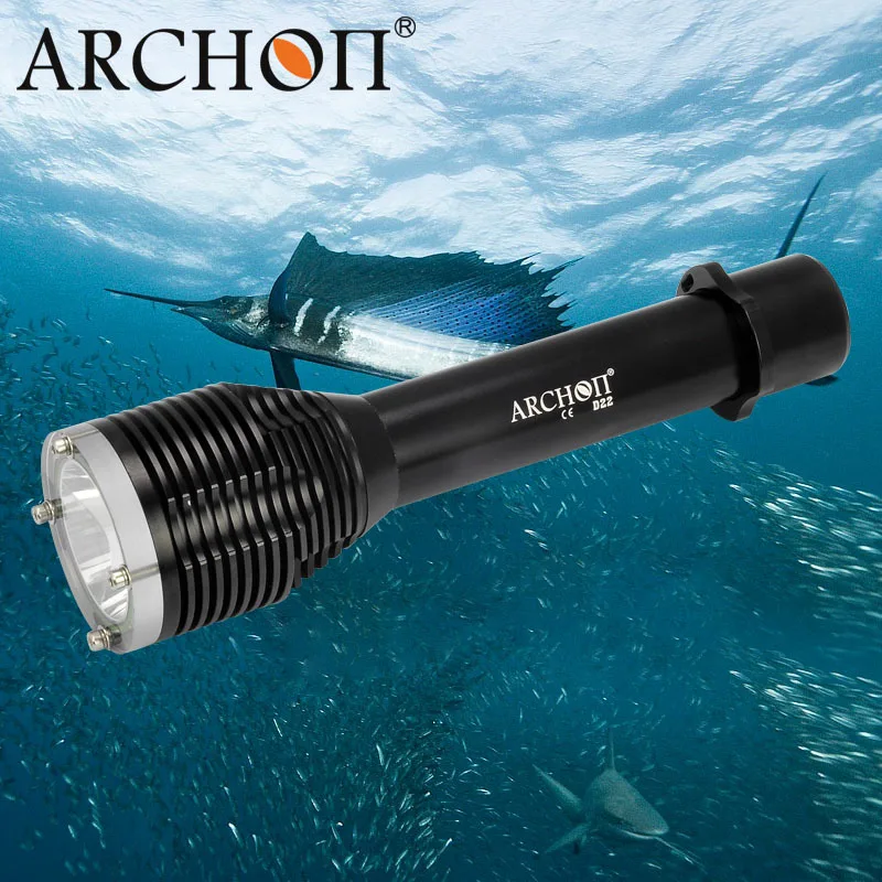 Фонарик ARCHON D22 T6 светодиодный водонепроницаемый для ныряния 100 метров|torch led light|t6