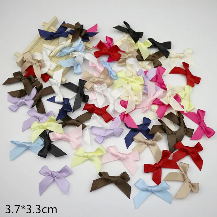 Mix colour Bows 1 100 шт. цвет атласные банты DIY Craft Supplie Свадебная вечеринка Декор подарочная упаковка Bowknots Вышивание головные уборы интимные аксессуары аппликации - Цвет: Mix colour Bows 1