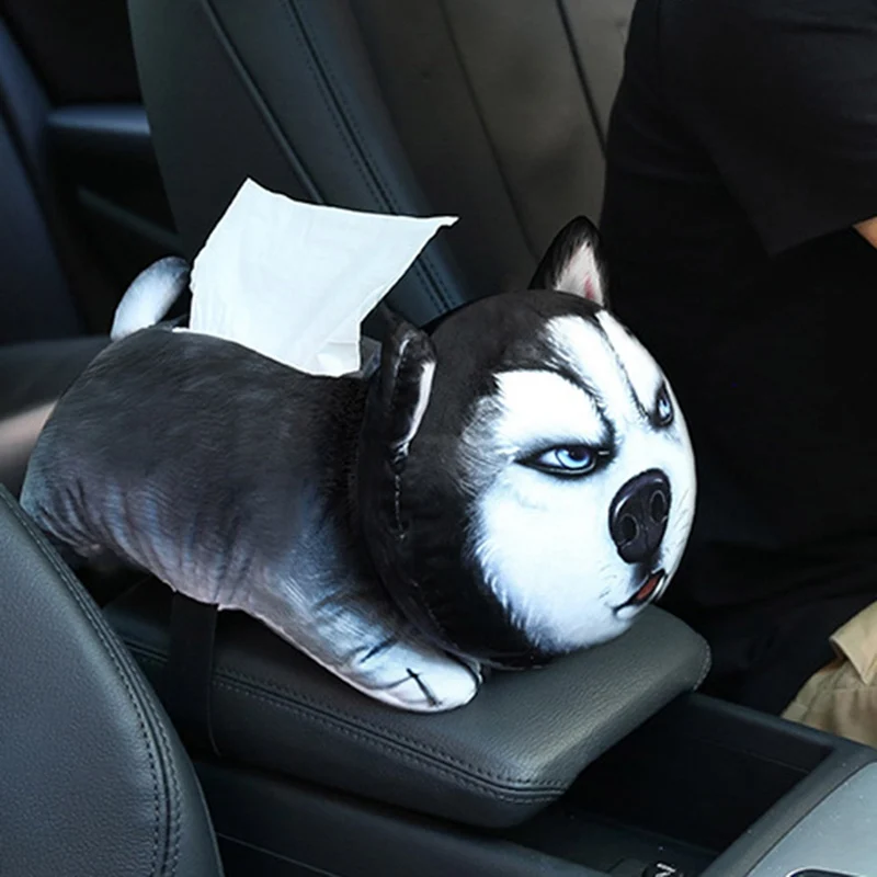Новая креативная Универсальная автомобильная коробка для салфеток с 3D рисунком милых животных, мягкая коробка для салфеток, товары для салона автомобиля, автомобильные аксессуары