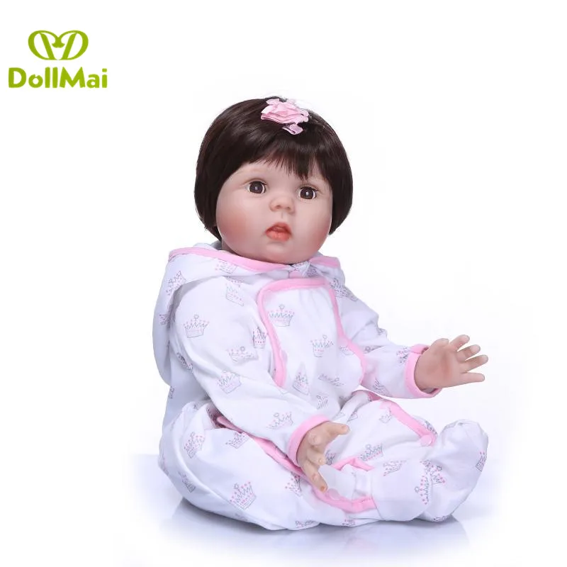 

Reborn baby doll blinking eyes 55cm silicone reborn baby princess girl toddler BJD fashion doll gift for child bebe real reborn
