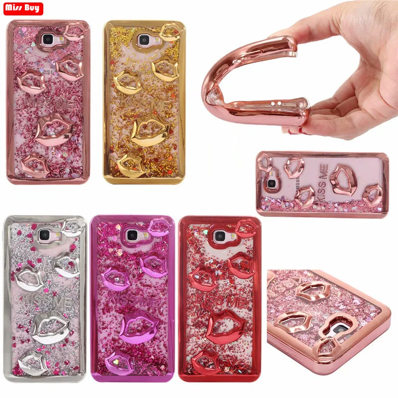 Missbuy Makeup Sexy Lipstick Lips Girls Silicone Case for Samsung Galaxy J2 J5 J7 Prime G530 On 5 On7 Bling Glitter Liquid Cover |