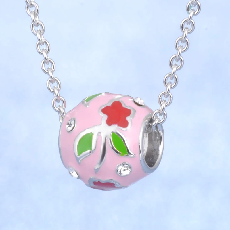 Trendy 925 Sterling Silver Flowers And Plants Pattern Charm Top Quality Beautiful Enamel Beads For Jewelry Making DIY | Украшения и