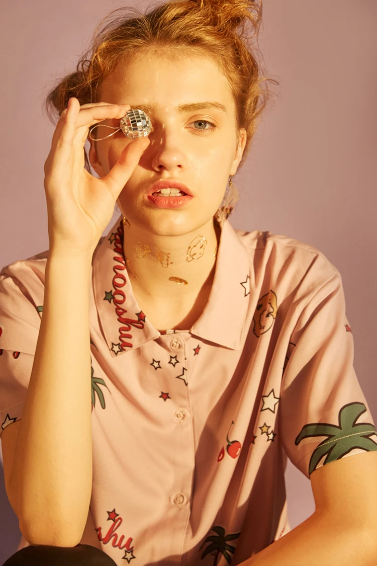 2018 Летняя женская шифоновая блузка в английском стиле оригинальный дизайн