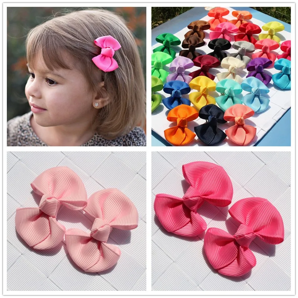 

2pcs 2inch bowknot kids mini hair clip hairpin ribbon bows accessories for girls barrette ornamentheaddress