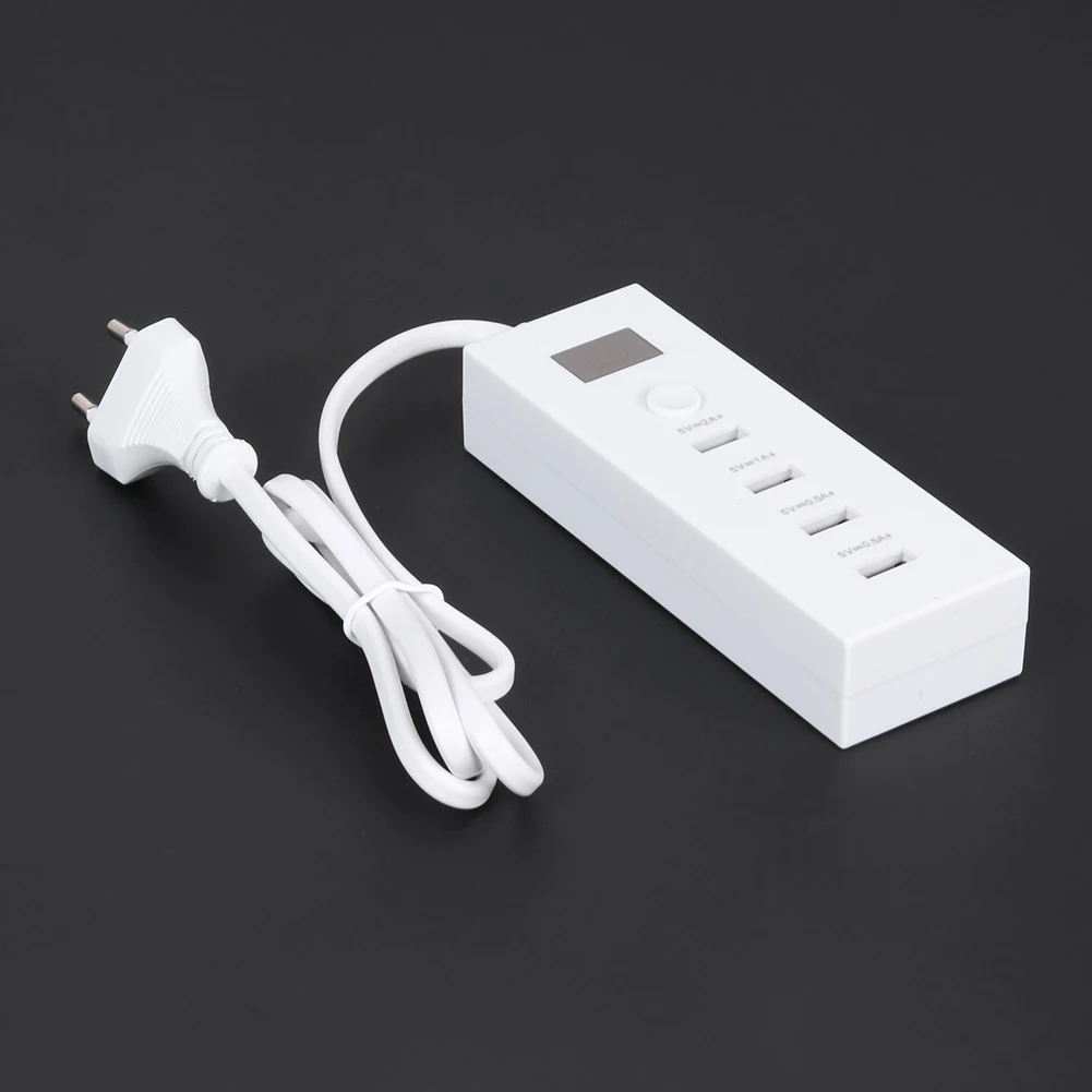 Многофункциональное зарядное устройство с 4 USB портами 5 В 2 А удлинитель для