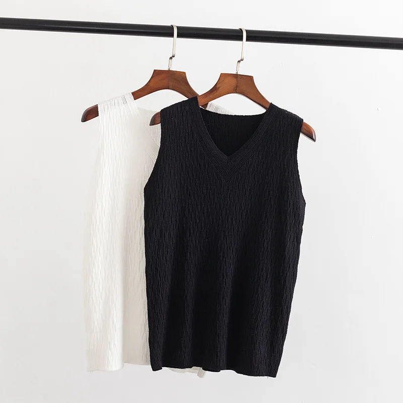 Женский Повседневный вязаный жилет свободный тонкий большого размера одежда для