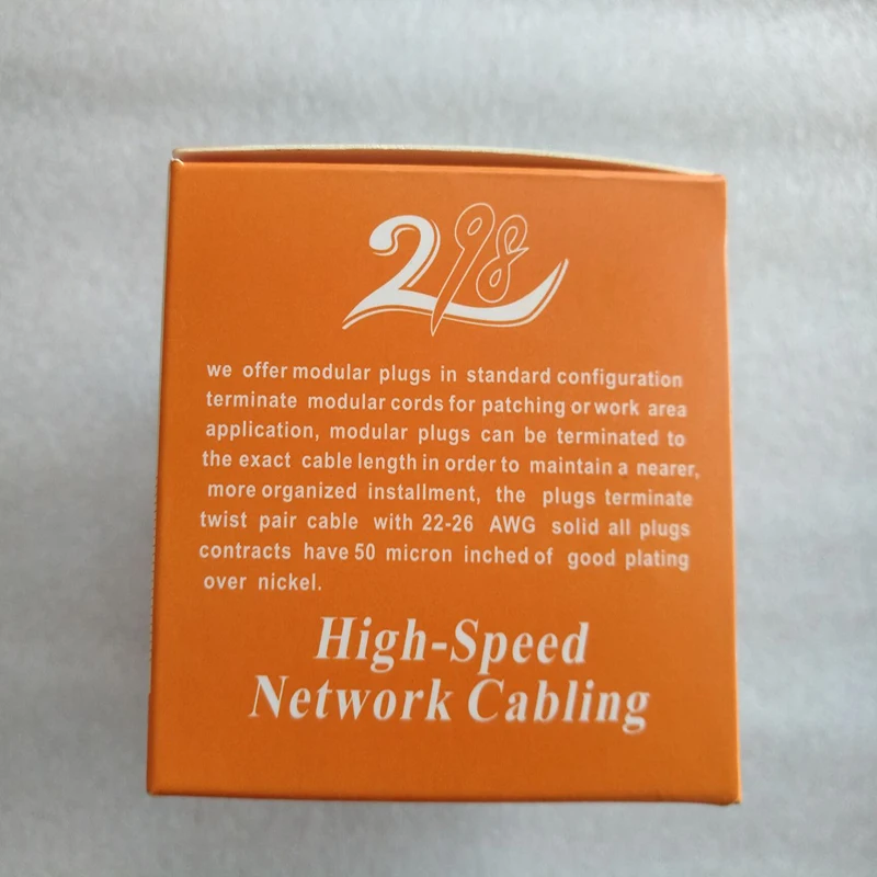 100 шт. позолоченные сетевые модульные штекеры RJ45 высокоскоростные пара кабелей с