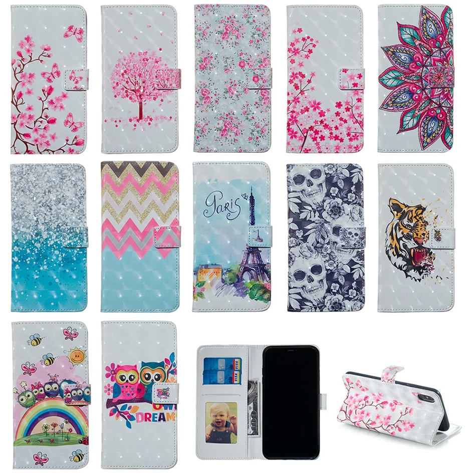 Чехол-кошелек для iphone 6 Plus, чехол для huawei Honor 7C 7A Y7 PRO Y6 Prime Nova 2 Lite P20 mate 20 P smart Flower, откидная крышка B67