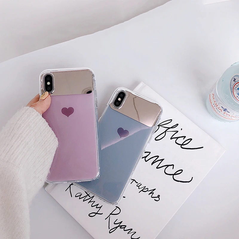Чехол для телефона GlamPhoneCase Love Heart iPhone 6 6S 7 8 Plus зеркальные чехлы XR XS Max мягкий чехол