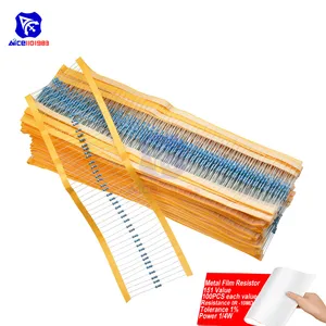 Металлопленочный резистор diymore, 100 шт., 1% Вт, 0-10 МОм, 1R, 10R, 100R, 220R, 1K, 0,25 K, 1,5 K, 2,2 K, 10K, 22K, 47K, 4,7 K, 1K5, 2, 4K, 7 Ом, сопротивление