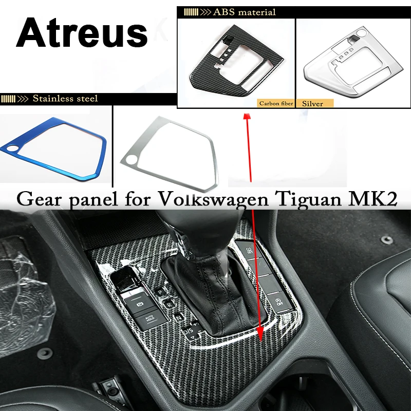 Atreus автомобильные аксессуары для Volkswagen VW Tiguan 2 MK2 2016 2017 2018 шестеренки ручка панели