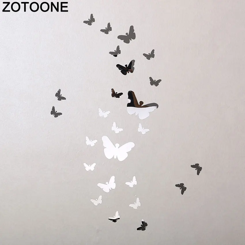ZOTOONE 25 шт. 3D Зеркальные Стикеры бабочки настенные наклейки для детской комнаты