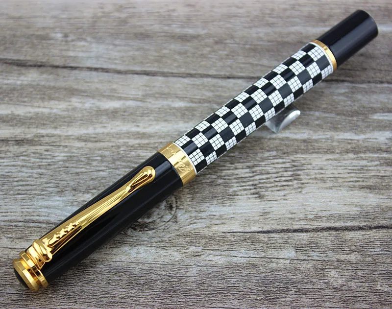 Jinhao 500 черная Золотая авторучка с резьбой 2 вида перьев 0,5 мм и 1,0 мм Высокое качество офисные принадлежности Подарочная чернильная ручка - Цвет: Белый
