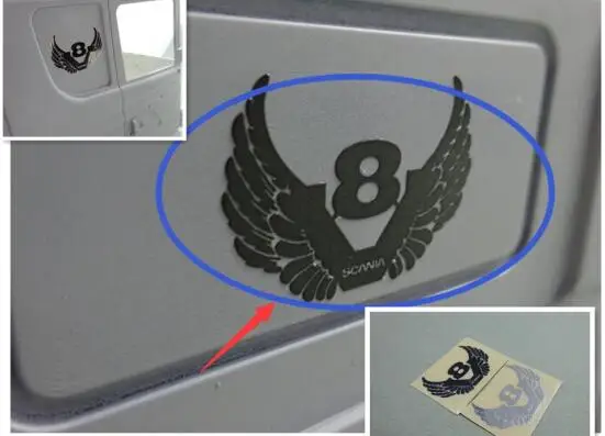 Rear Window hobby V8 Stickers for 1/14 rc TAMIYA Tractor Trailer HOBBY 56514 56323 56318 R470 R620 R730 BENZ MAN KING LEISU Игрушки и