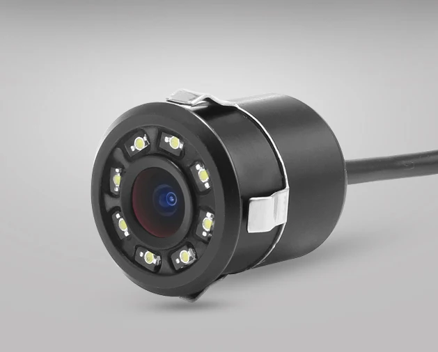 with LED JSTMAX 18,5 мм заднего вида HD CCD водостойкая автомобильная камера заднего вида парковочная помощь цветной дисплей NTSC/PAL - Название цвета: with LED
