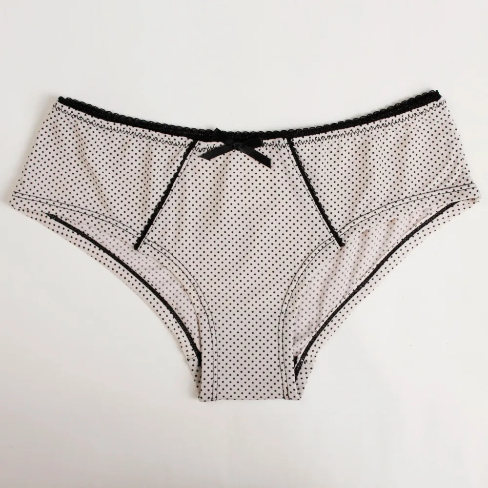 Милое в горошек нижнее белье для девочек черно белые трусики цвета повседневная