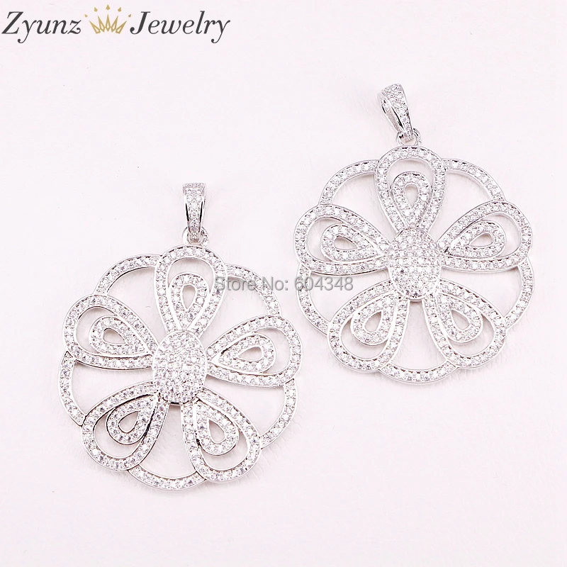 

5 Strands ZYZ296-9995 New design micro pave zircon flower pendant necklace for women, high quality fashion CZ jewelry