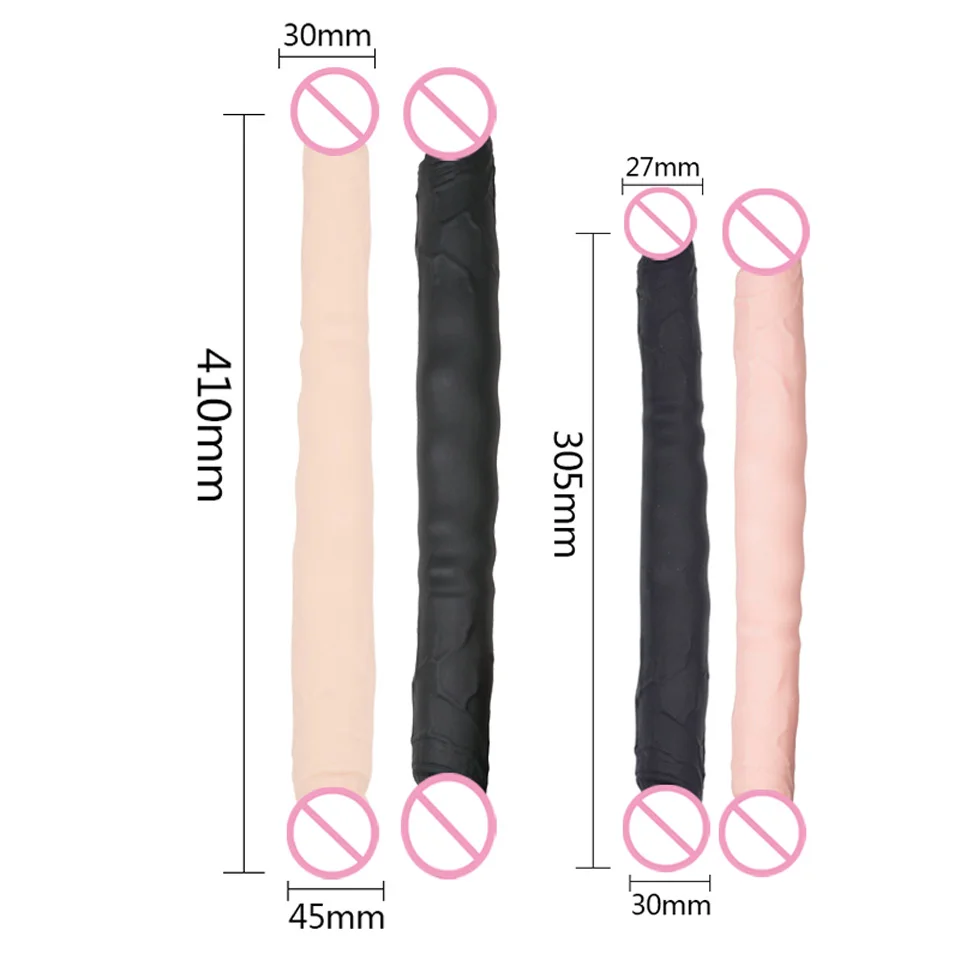 Двуглавый реалистичный фаллоимитатор жидкий силиконовый пенис двухслойный
