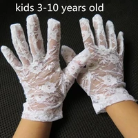 child summer thin white lace gloves girls with performance dancing gloves kids white lace gloves