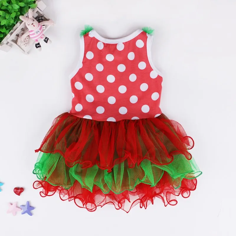 Christmas Girls Dress Santa Claus Polka Dot Baby Sleeveless Tutu Lace Party Costumes Girl | Детская одежда и обувь