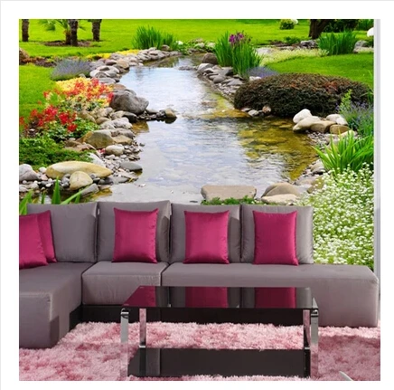 3d обои для гостиной диван ТВ фон настенная бумага трехмерная поток струящаяся