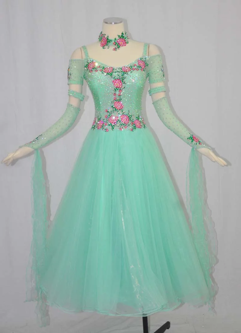 

Ballroom Competition Dance Dresses Lady's Sexy Back Modern Waltz Dancing Dress Women High Quality Standard Ballroom Dance Skirt