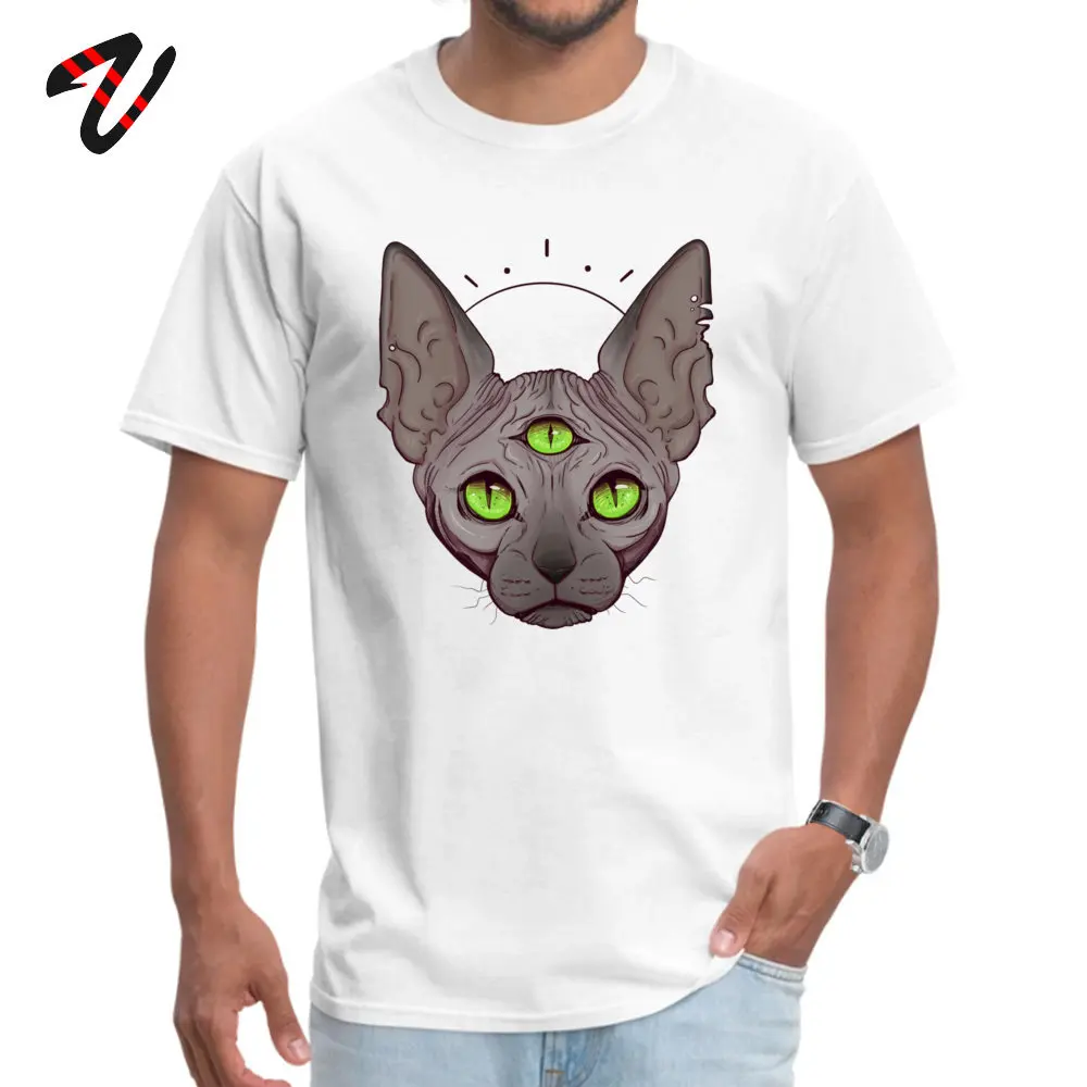 Футболка с рисунком «Три глаза» для мужчин, Cheshire, топы, Sphynx, канадские любительские футболки без волос, большие размеры, Всевидящее Око хлопковая футболка