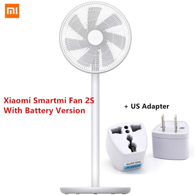 With Battery US Plug Mi jia Smart mi Fan 2/2S беспроводной умный естественный ветер DC преобразователь частоты напольный вентилятор 2800 мАч батарея mi jia приложение дистанционное управление - Цвет: With Battery US Plug