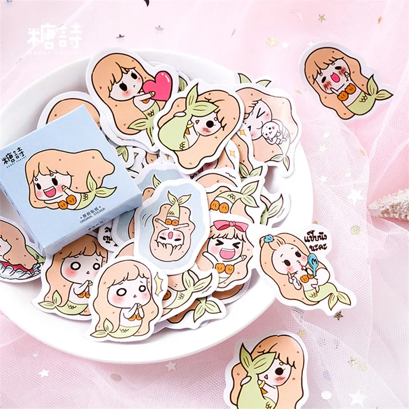 1 шт. kawaii блокнот канцелярских принадлежностей с милой русалкой планировщик