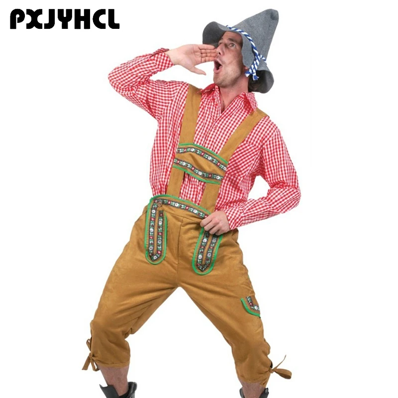 Взрослый Lederhosen Октоберфест косплей костюм для мужчин немецкий баварский пивной
