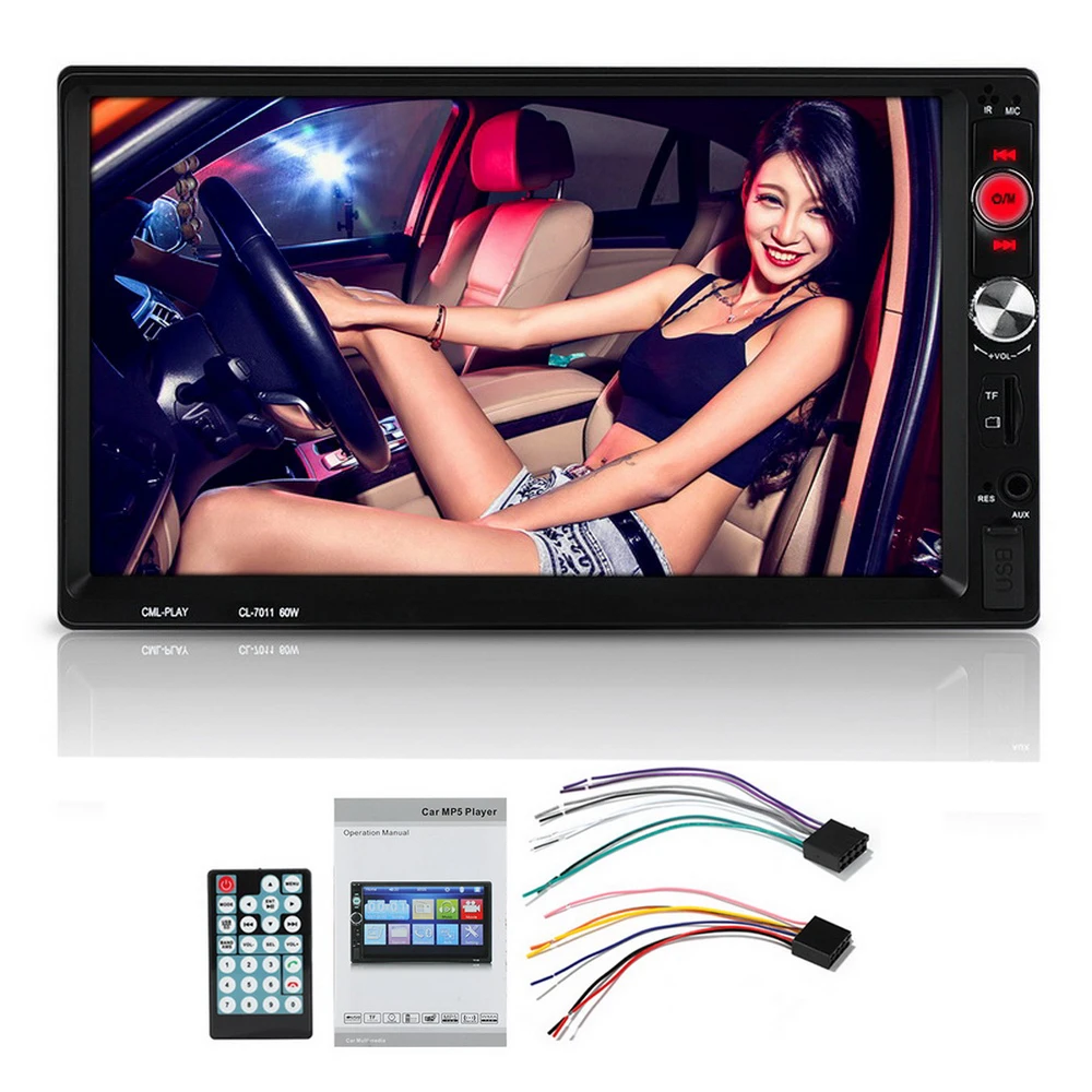 

AutoradioCar MP5 Player Hands-free 7011B Bluetooth 1064*600 Remote Control 7 Inch 2 DIN Car Radio HD TF USB Aux-in