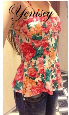 Осень 2019 винтажный облегающий жилет с большим цветочным принтом маленький