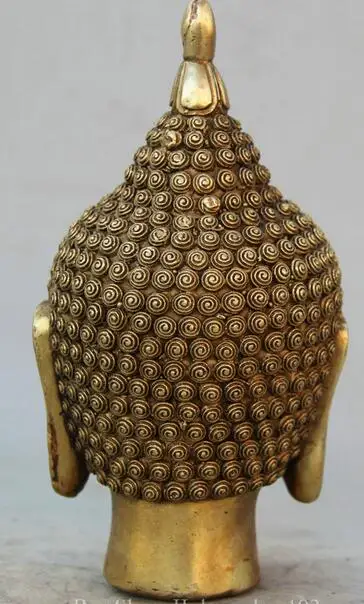 7 &quotТибет Буддизм Латунь Шакьямуни Будда Амитабха Глава Бюст Статуя украшения