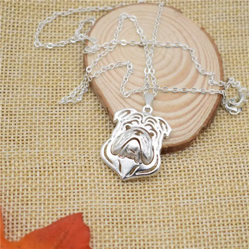 LPHZQH Fashion Cartoon Necklace Puppy Dog Metal Alloy English Bulldog Choker Pendant For Women Collares Jewelry Gift | Украшения и