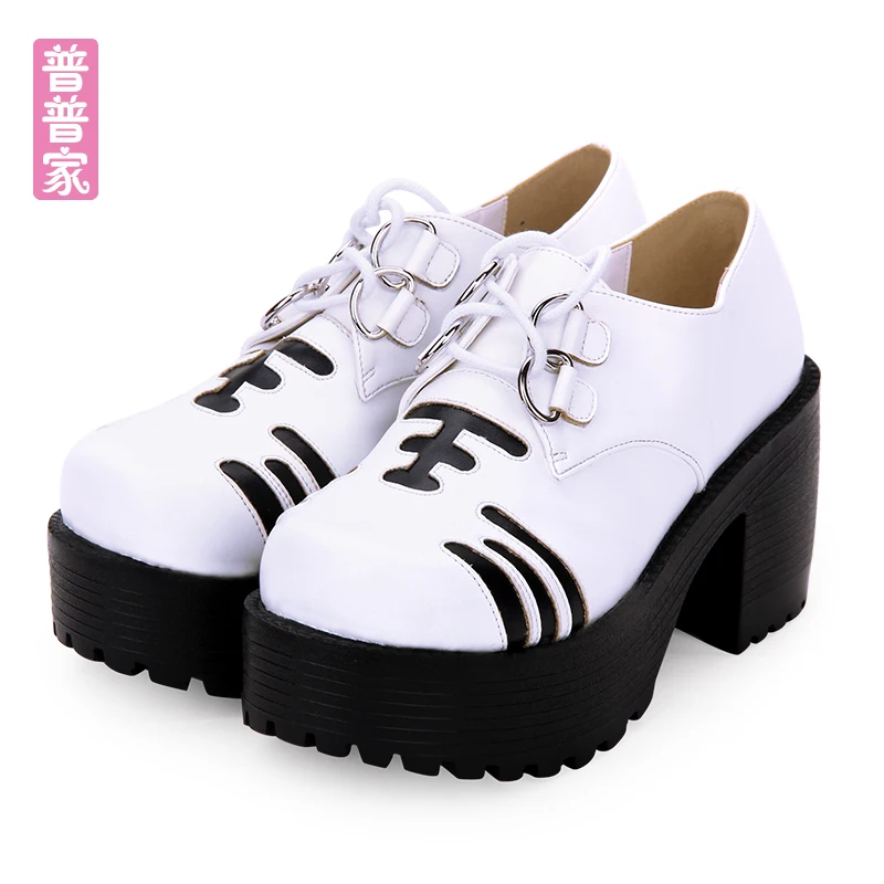 

Princess sweet lolita shoes Autumn and spring High heel thick muffin college soft sister student shoes fashion women pu8951