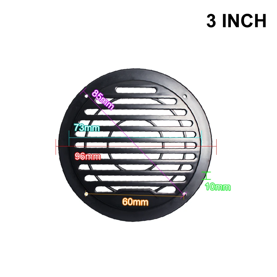 2PCS 3 INCH 4.5 INCH Speaker Plastic Mesh Cover Audio Decorative Ring Grill Mesh Enclosure Net Protective Cover Subwoofer DIY