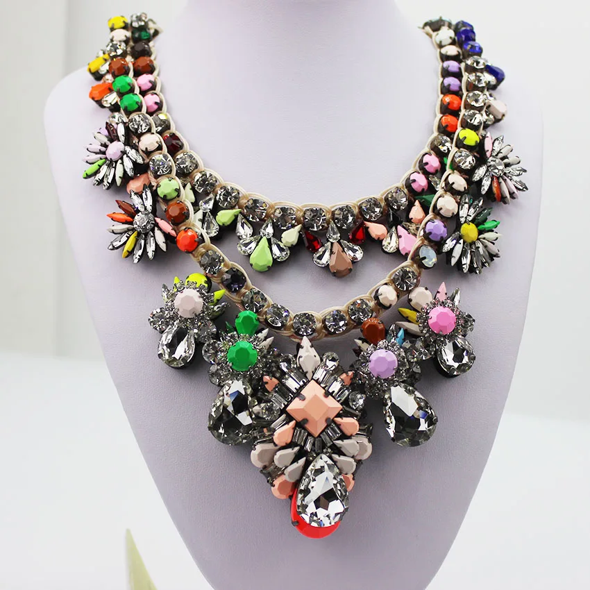 Женский нагрудник Shourouk ожерелье с разноцветным кристаллом 270|necklace collar|crystal
