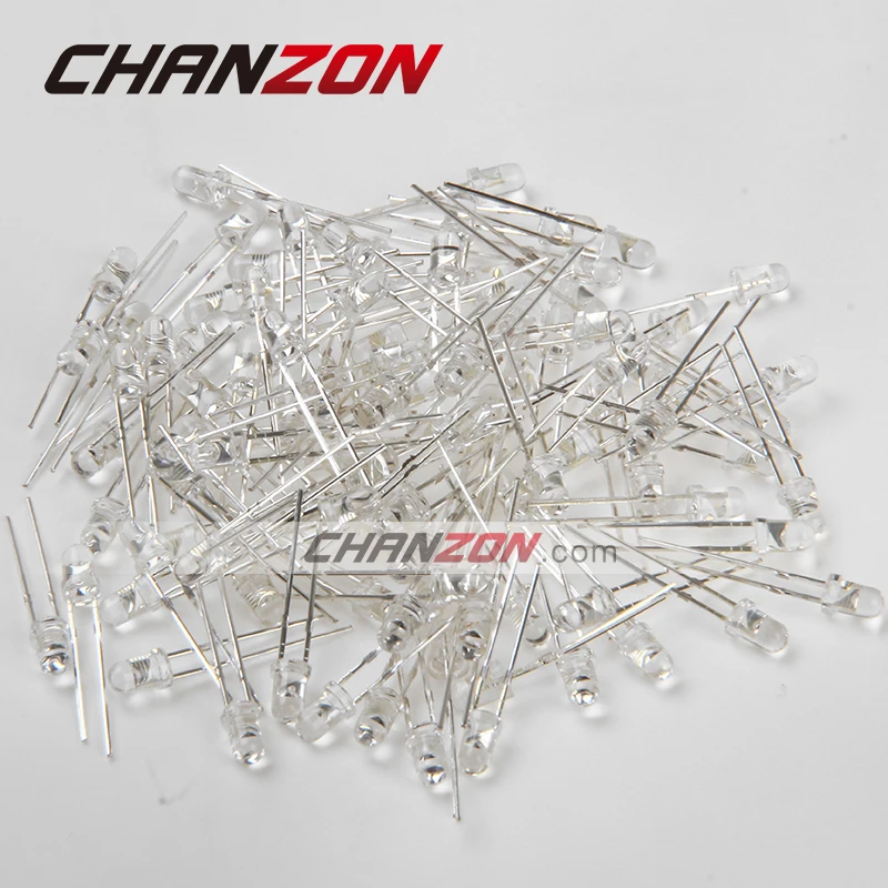 CHANZON 100 шт. светодиодный светильник 3 мм розовый прозрачный круглый светодиод